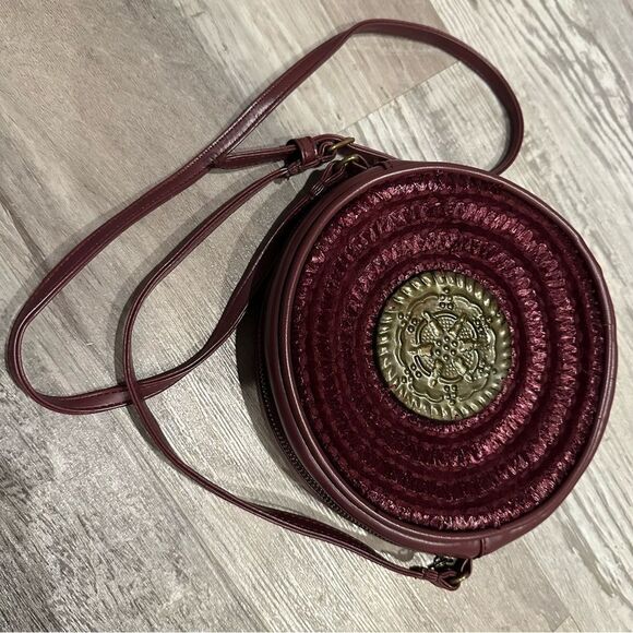 FREE PEOPE Tambourine Roundy Bag Crossbody Full Zip Boho Festival Faux Leather - Picture 10 of 10